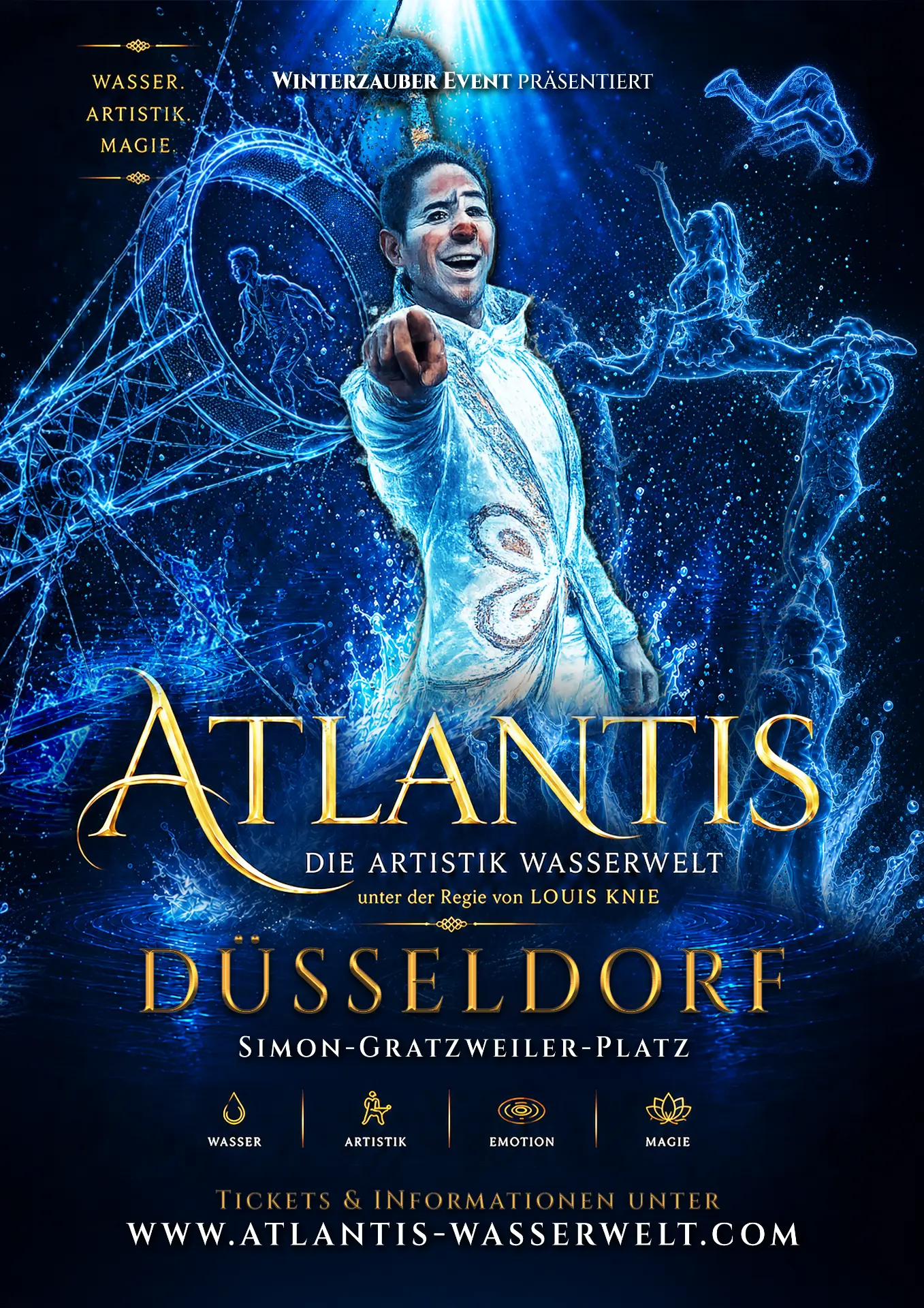 Das offizielle Plakatmotiv von ATLANTIS – Die Artistik-Wasserwelt
